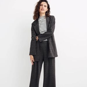 Madewell Oversized Knit Blazer in Glen Plaid